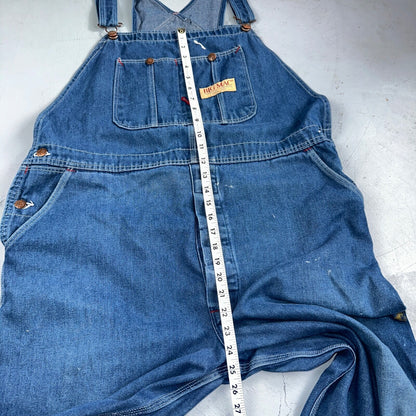 Big Mac Authentic Workwear Men's Bib Overalls 42x30 VTG Wash Blue Jean Denim