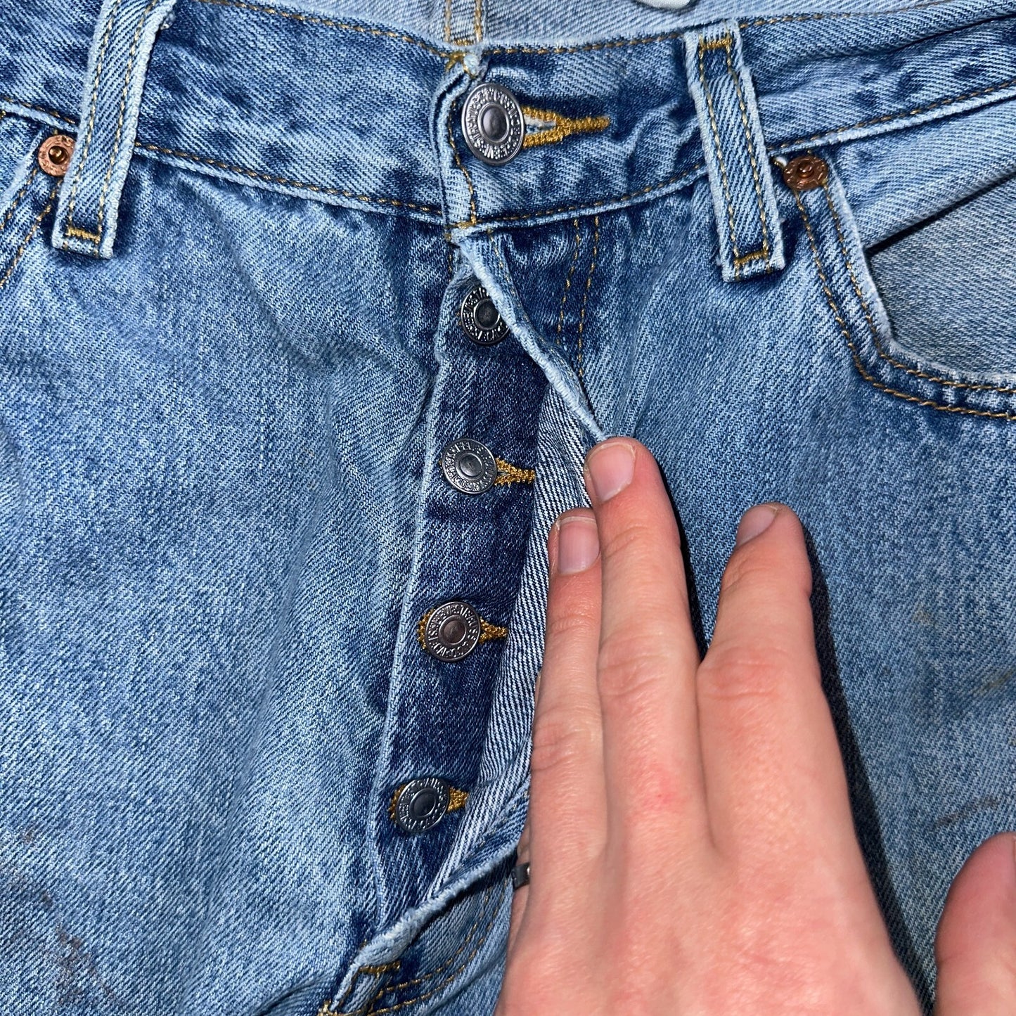 Levis 501 Vintage Y2K XX Straight Leg Jeans Blue Med Wash 34x30 Act 32x28