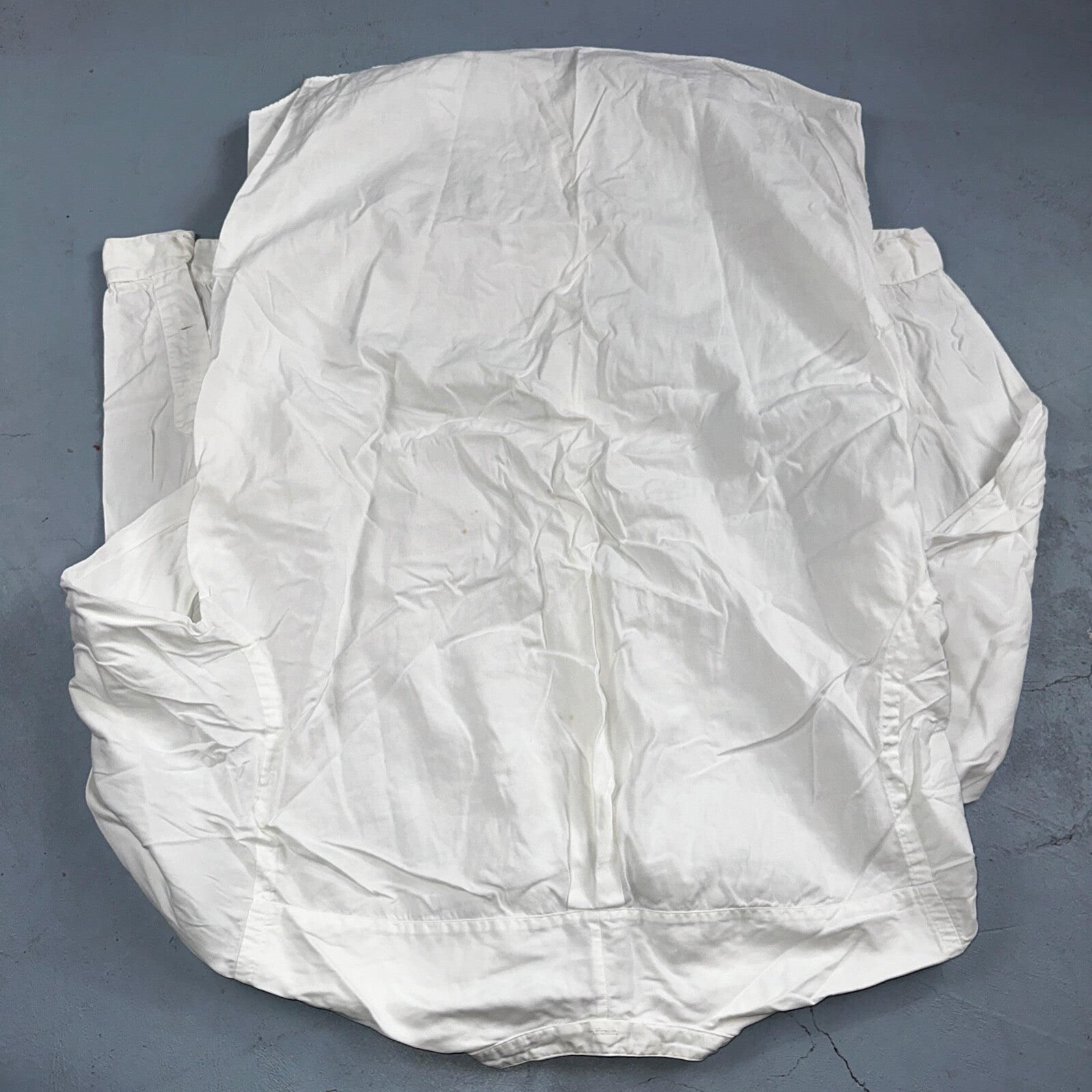 Vintage J Peterman Poet Shirt Men M White Popover Button Down Shirt Collar Less