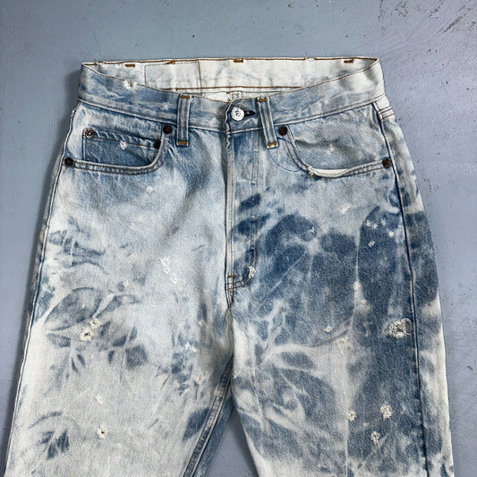 Levis 501 Vintage 80s USA XX Straight Leg Jeans 30x36 Bleach Light Wash Ac 26x31