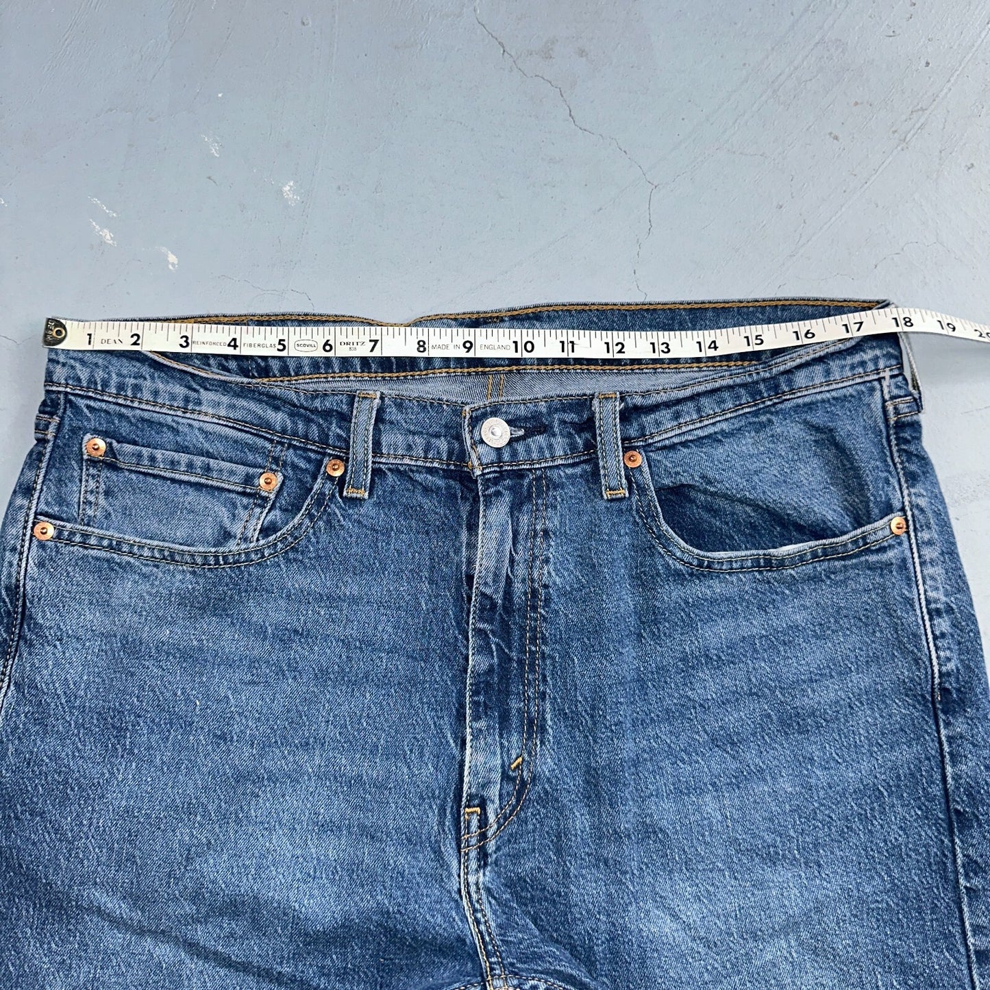 Levis 505 Vintage Y2K Jeans Blue Med Wash Zipper Fly Straight 36x32 Act 36x31