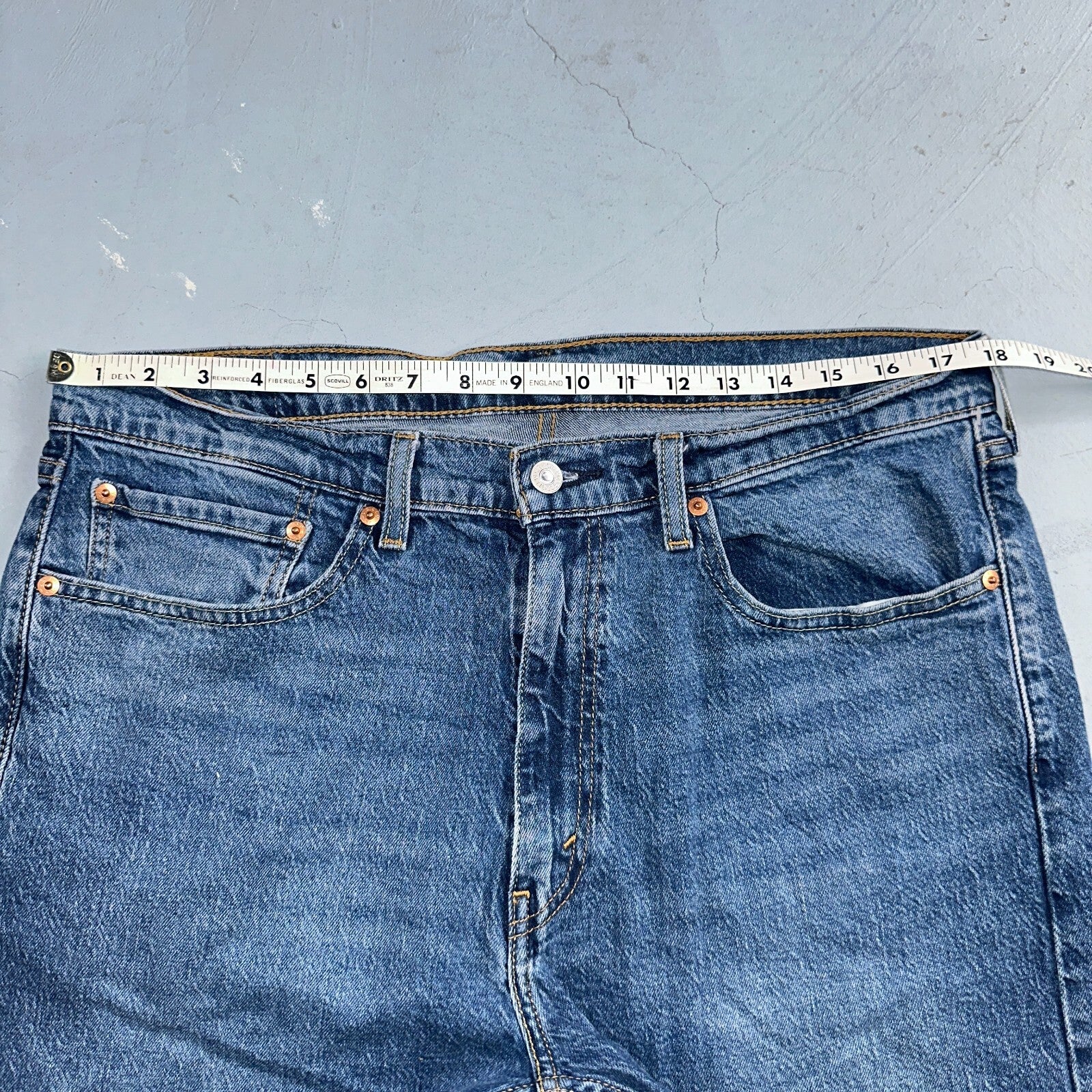 Levis 505 Vintage Y2K Jeans Blue Med Wash Zipper Fly Straight 36x32 Act 36x31