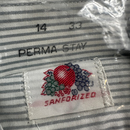 VTG Fruit of the Loom Sanforized Button Up Shirt Mens 1950s 14 NOS Rockabilly