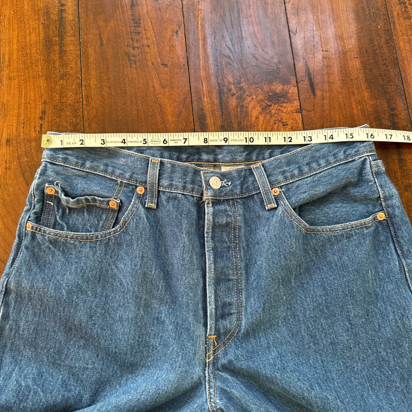 VTG Levis 501 XX Button Fly 90s Y2K Jeans Denim Straight Capri 35x30 Act 32x25