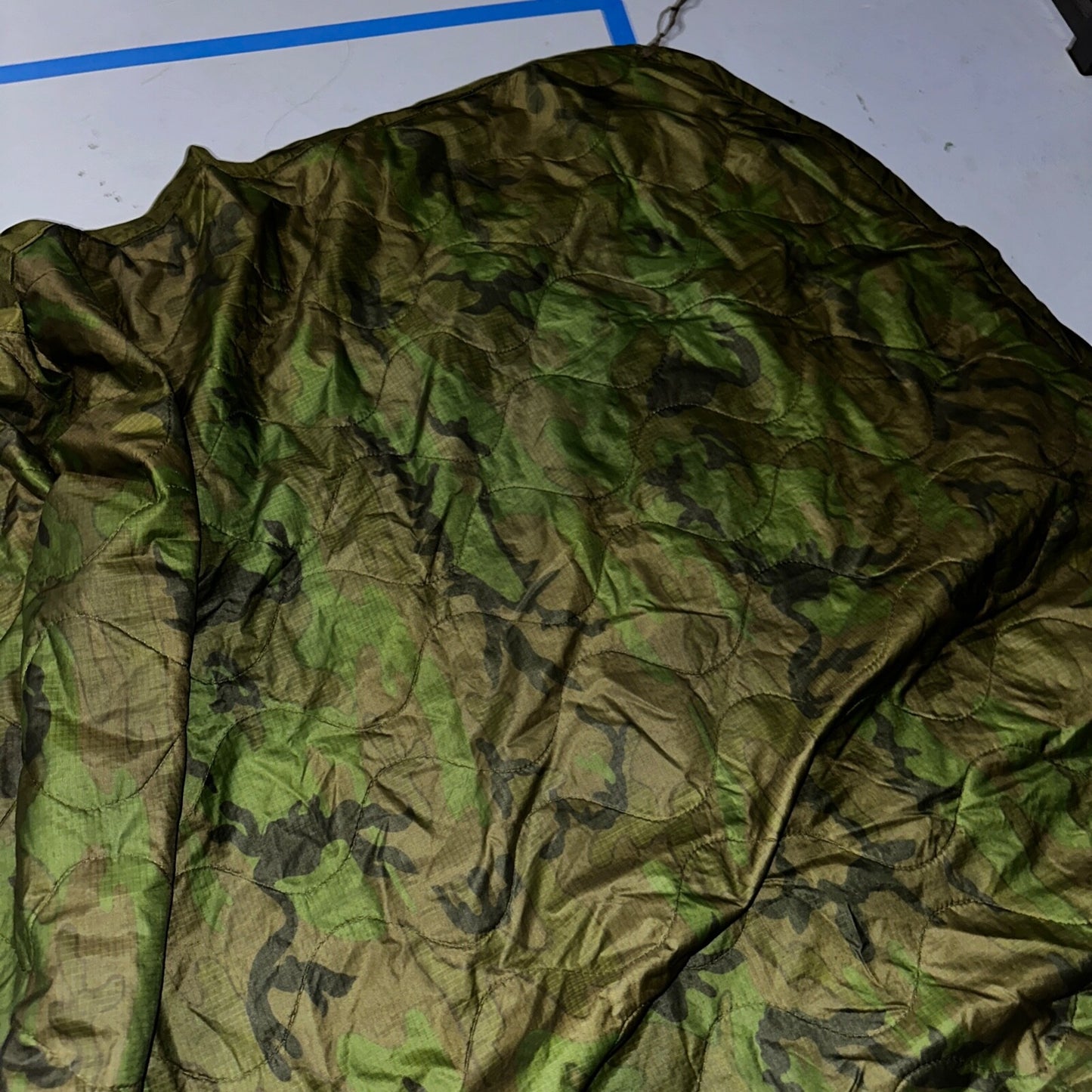 Vintage 1982 War Camouflage Poncho Liner Woodland Camo Dated 1982 Rare 80s