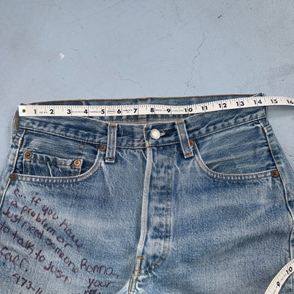 Levis 501 Vintage 80s Redline Selvedge USA XX Jeans Light Wash 30x32 Act 29x28