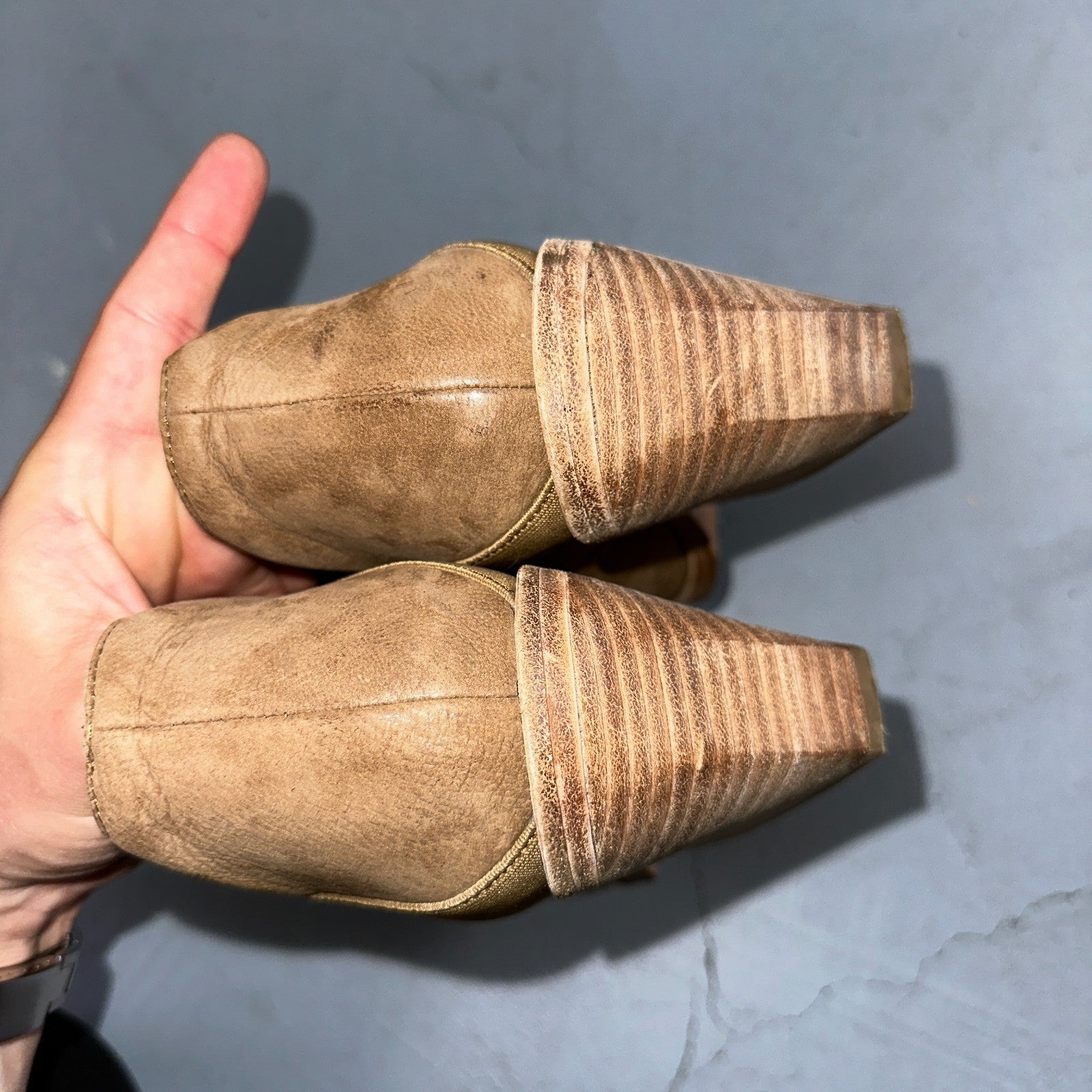 Eileen Fisher Vero Cuoio Evan Tan Soft Leather Ankle Booties Boots Size 9.5