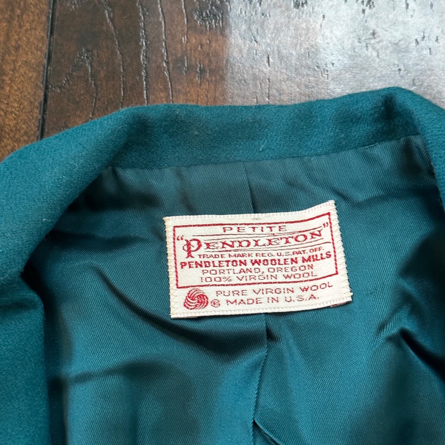 VTG Pendleton Women’s 100% Virgin Wool Green Blazer Jacket USA Size 6 80s