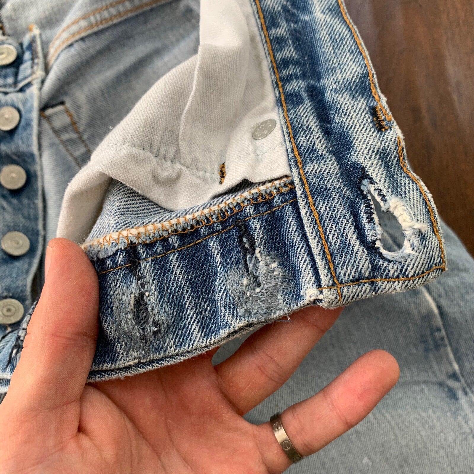 Levis Vintage 80s Redline Selvedge USA 501 XX Jeans 66 70s 32x34 Act 30x26