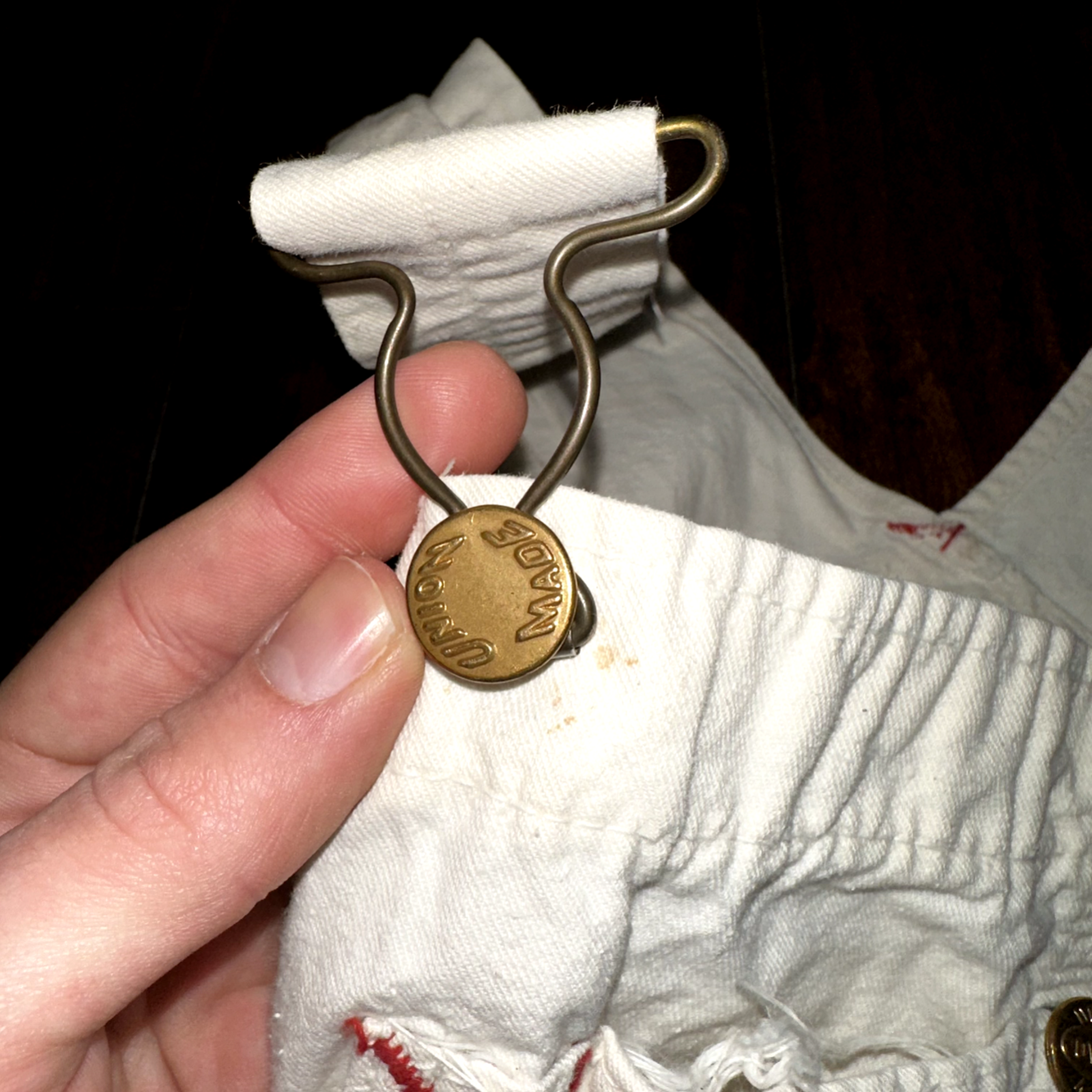 Powerhouse BIB Overalls MONTGOMERY WARD White Denim Workwear 60s 50s Union