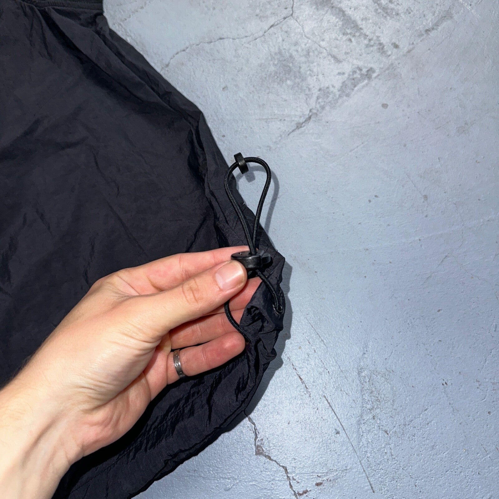 Nike VTG Windbreaker Vest Mens XL Black V-Neck Pockets Nylon Golf 90s 1990s