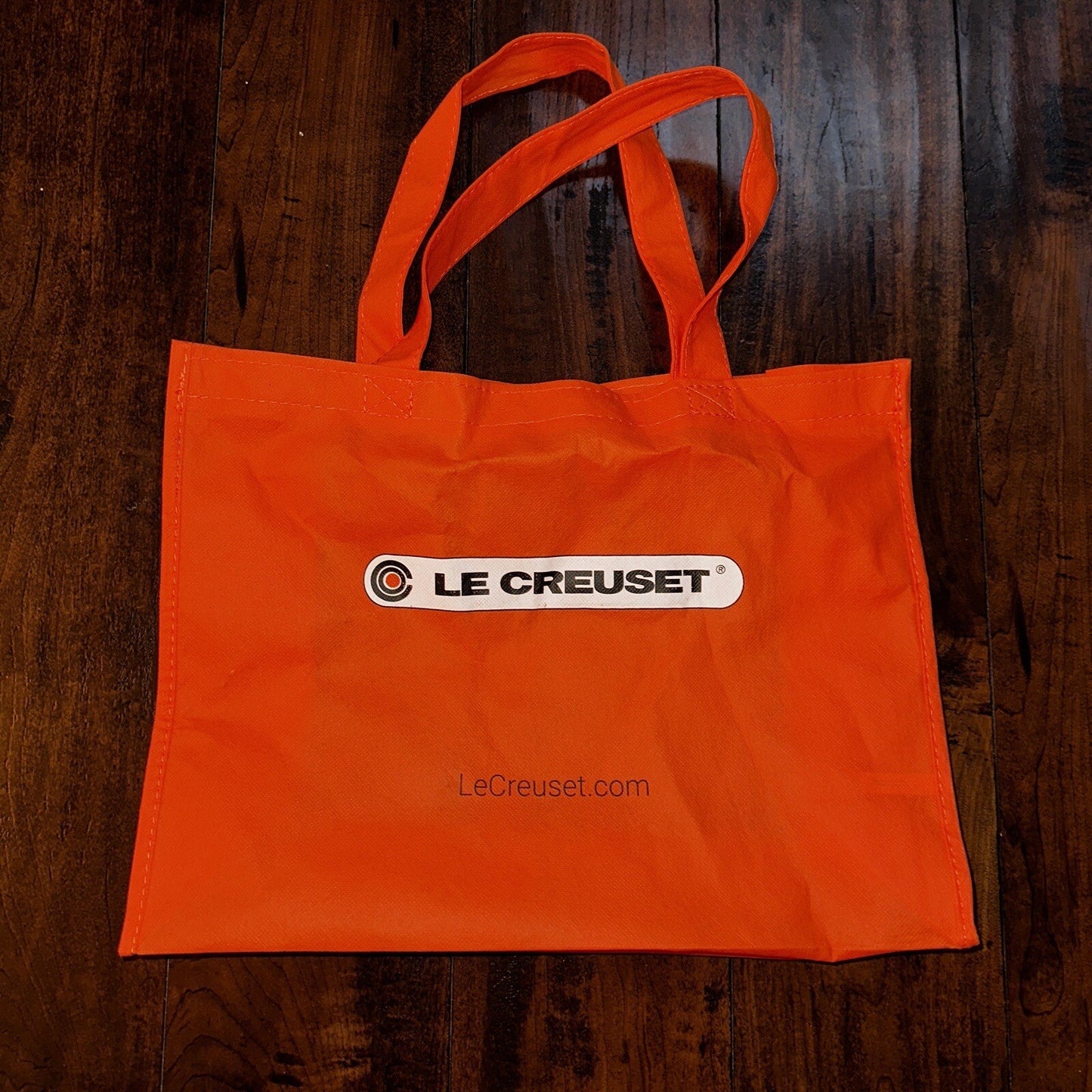 LE Creuset Large EcoFriendly Reusable Shopping Gift Bag Tote 15 X 12 Orange