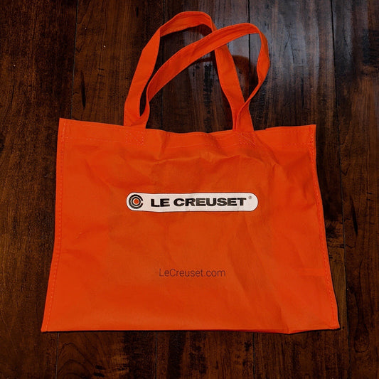 LE Creuset Large EcoFriendly Reusable Shopping Gift Bag Tote 15 X 12 Orange