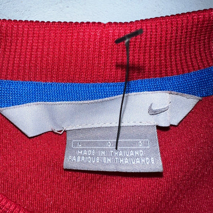 Nike Jersey Red Y2K Long Sleeve Center Swoosh VTG T Shirt Gym Sports Tonal 2000s