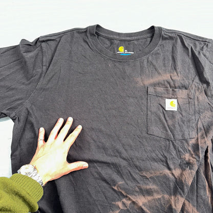 Carhartt 103296 Relaxed Fit Pocket T-Shirt Mens XL Black Thrashed Bleached Worn