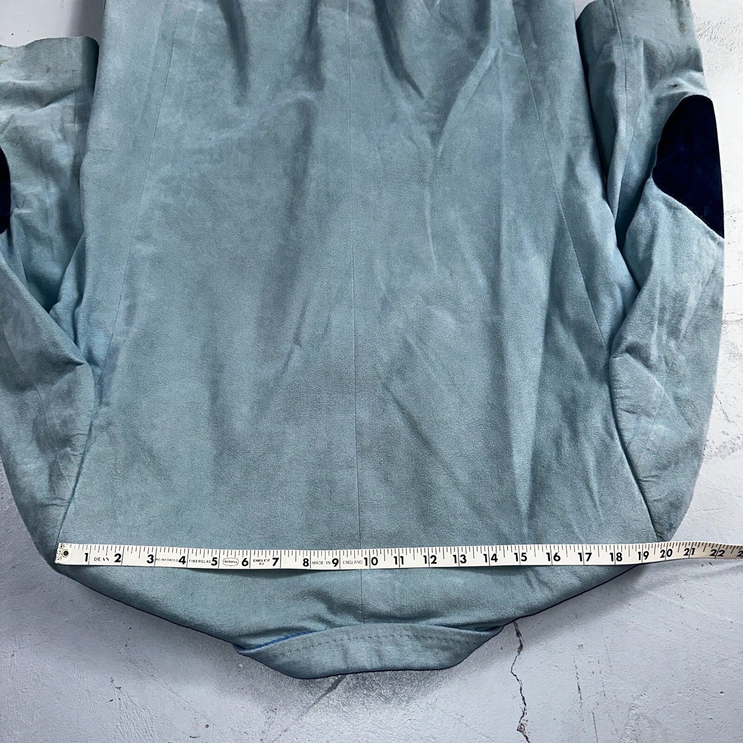 VTG Mens Suit 42 Jacket Sport Coat Rockabilly 60s 70s Suede Blue Disco Lebaron