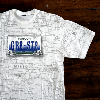 Missouri Map Great State Vintage T Shirt Y2K AOP Full Print Road Tour Travel