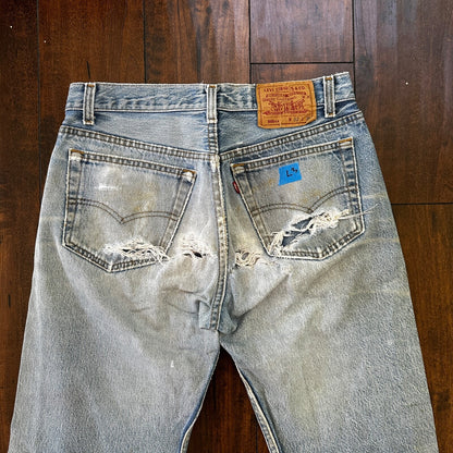 Levis 501 Vintage 90s Straight Leg XX USA Jeans 32x36 Thrashed Wash Act 30x31