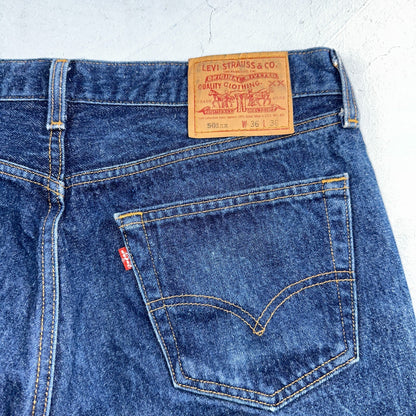 Levis 501 Vintage 90s USA XX Straight Leg Jeans Blue Dark Wash 36x36 Act 34x32