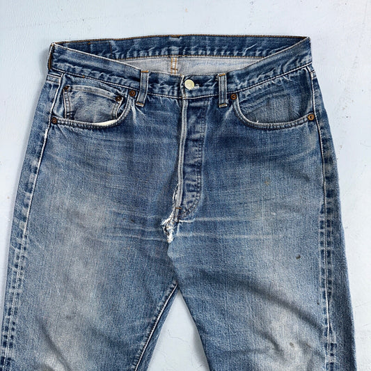 Levis 501 VTG 70s SS Redline Selvedge Jeans XX Med Wash 35x32 Act 32x28