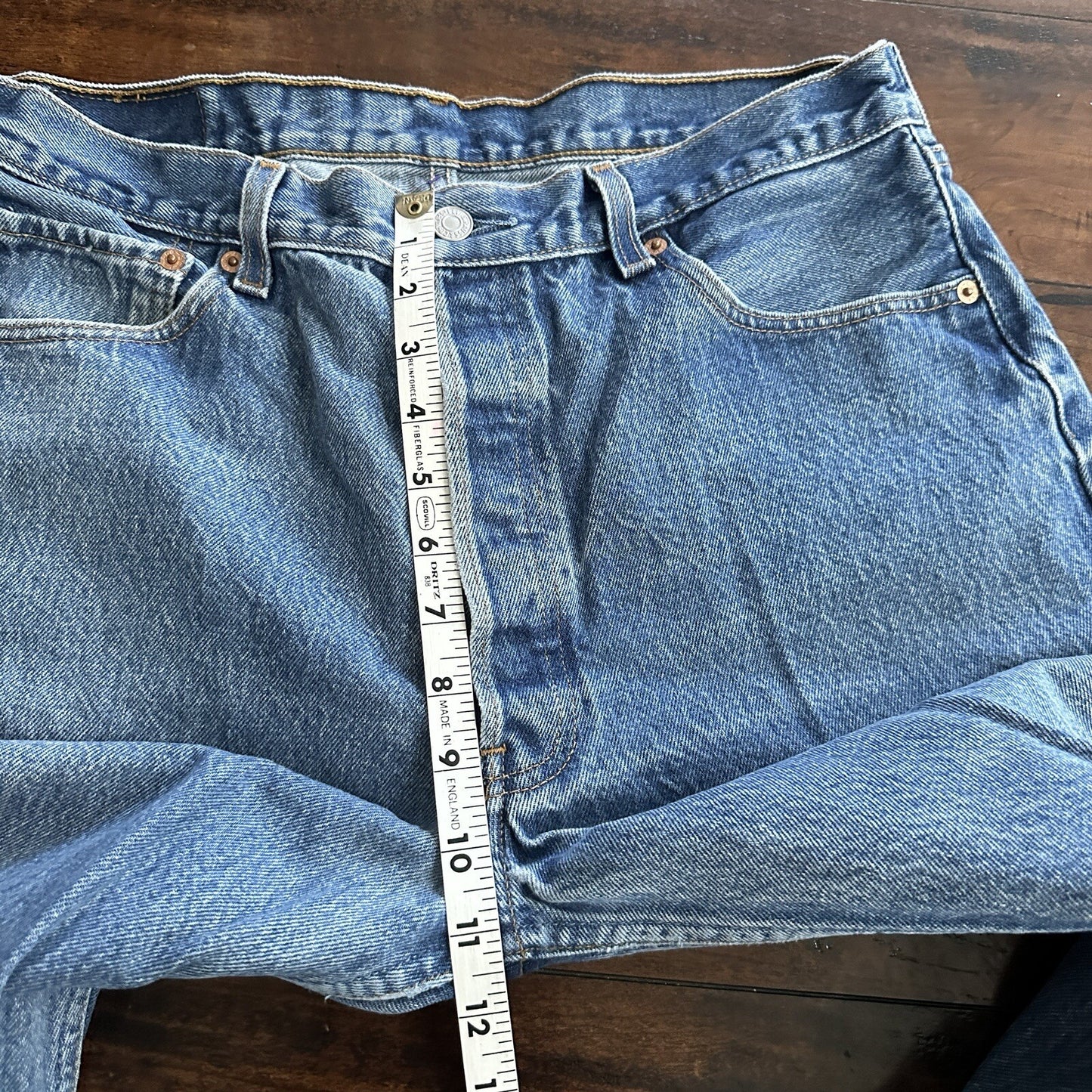 Levis 501 Vintage 90s Straight Leg XX Capri Jeans 36x34 Light Wash Act 32x25