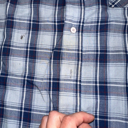 Levis VTG 1980s Pearl Snap Button Shirt Mens L Plaid 80s Cowboy Shirt Korea SS