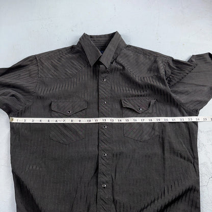 Vintage Wrangler Pearl Snap Shirt Men's Large Black Western 90s Cowboy