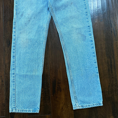Vintage 80s Levis 505 Light Blue 70s Jeans USA Orange Tab 34x32 Act 31x30