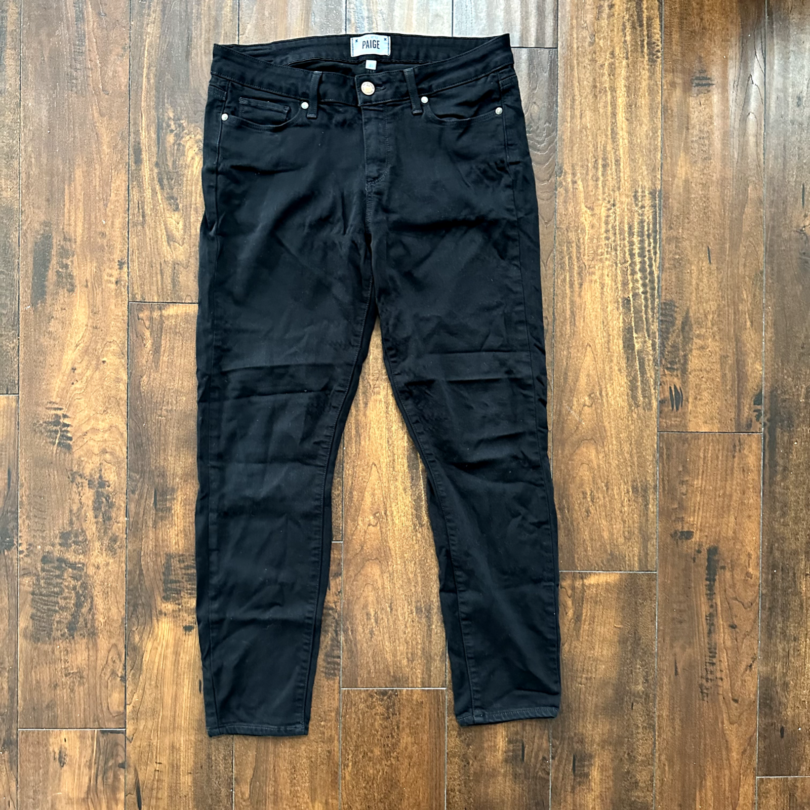 Paige Verdugo Crop 31 Skinny Ankle Jeans Black Size 30 X 26 Nordstrom Cool