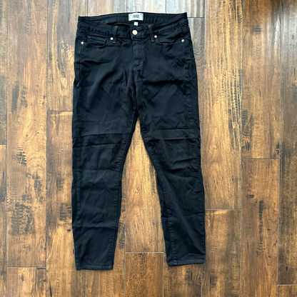 Paige Verdugo Crop 31 Skinny Ankle Jeans Black Size 30 X 26 Nordstrom Cool