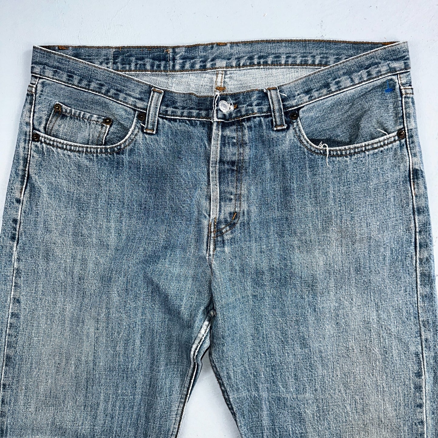 Levis 501 Vintage Y2K XX Straight Leg Jeans Blue Med Wash 38x36 Act 37x29