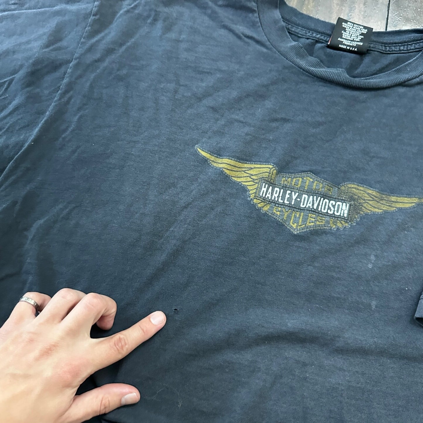 HARLEY DAVIDSON USA VTG T Shirt Salem Oregon Walkers Cycle Bike 90s Y2K Faded