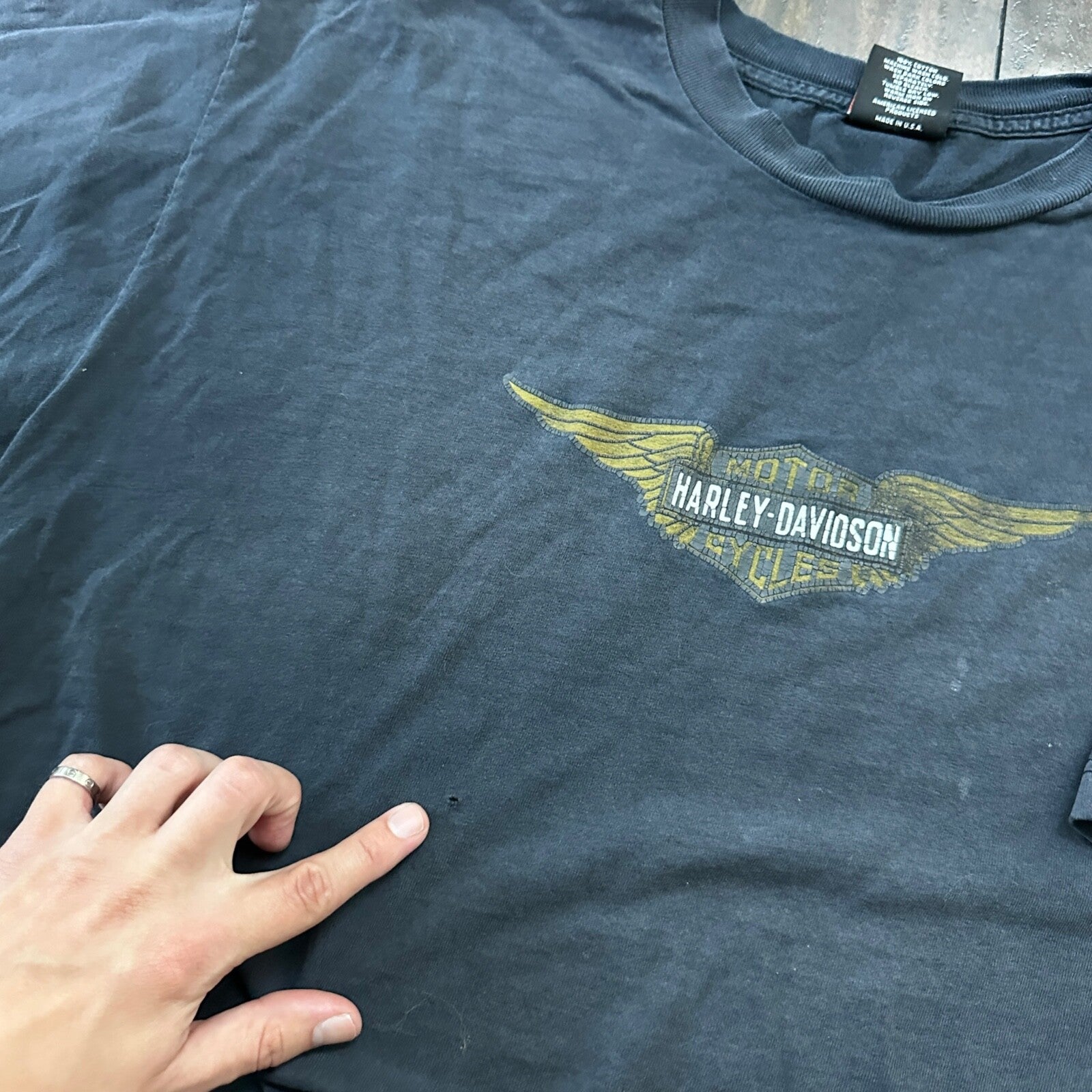 HARLEY DAVIDSON USA VTG T Shirt Salem Oregon Walkers Cycle Bike 90s Y2K Faded