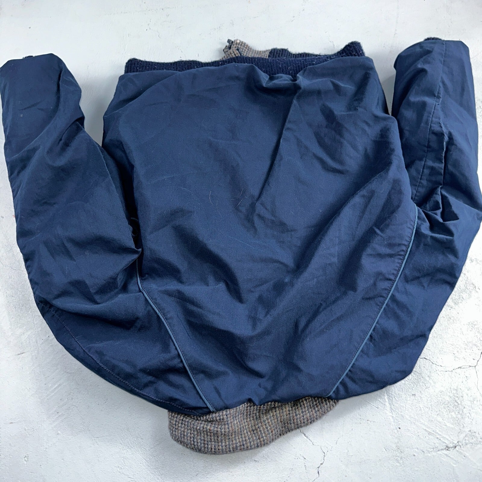 PENDLETON VTG USA Men’s Medium Blue Insulated Wool Bomber Jacket Broken Zipper