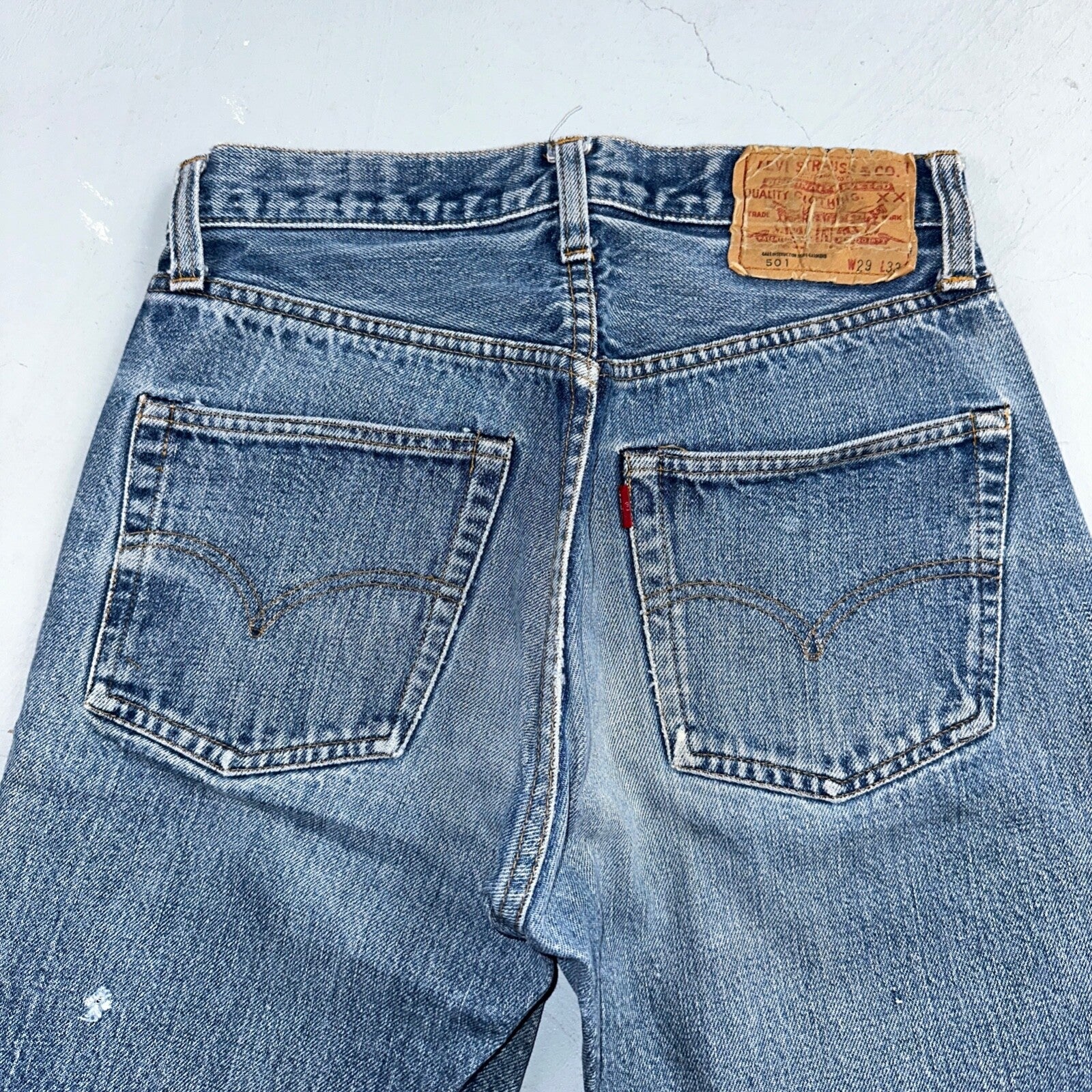 Levis 501 VTG 70s SS Redline Selvedge Jeans XX Med Wash 29x33 Act 26x29
