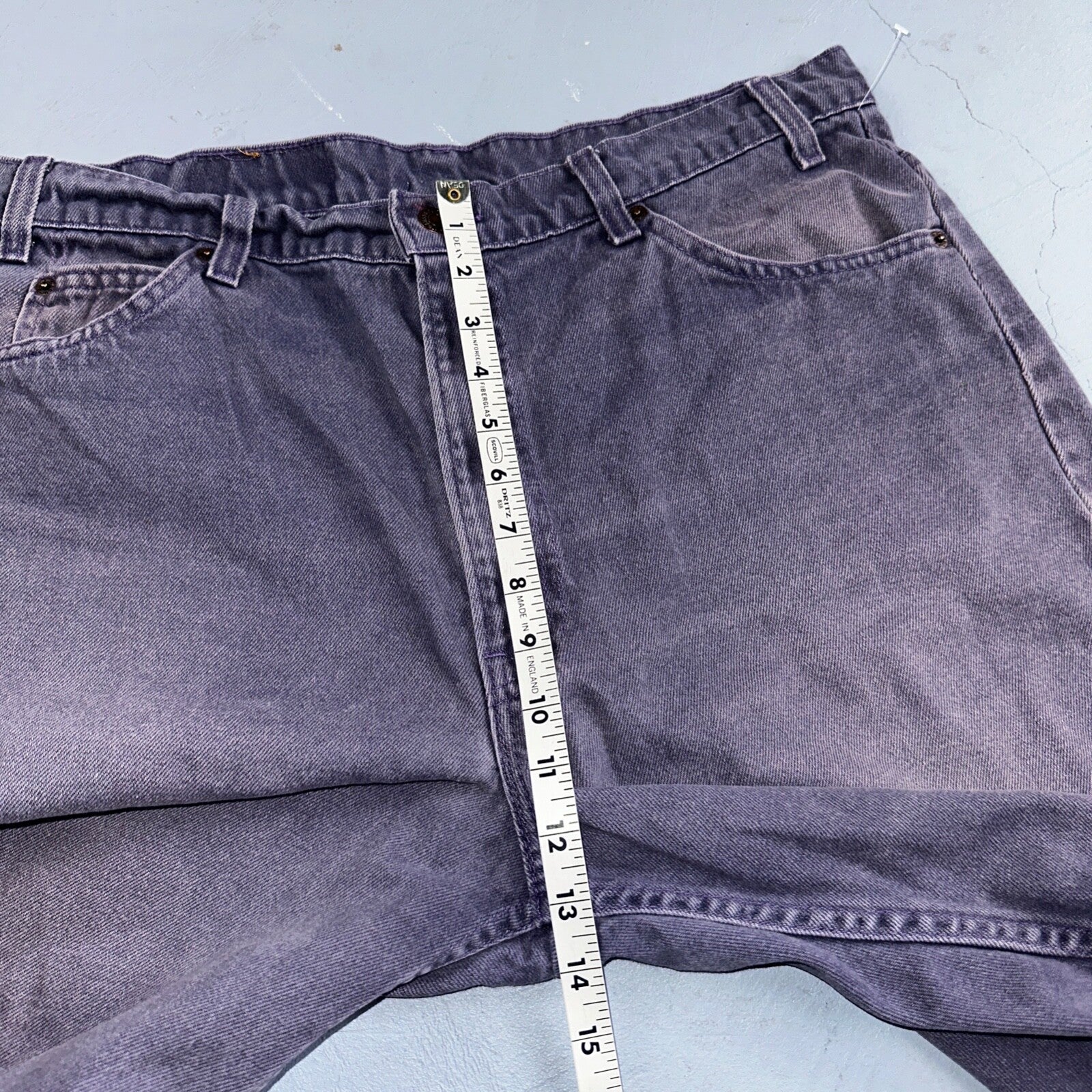 Levis 550 VTG Denim Shorts Mens 38 Purple Wash 1990s Orange Tab 90s 501