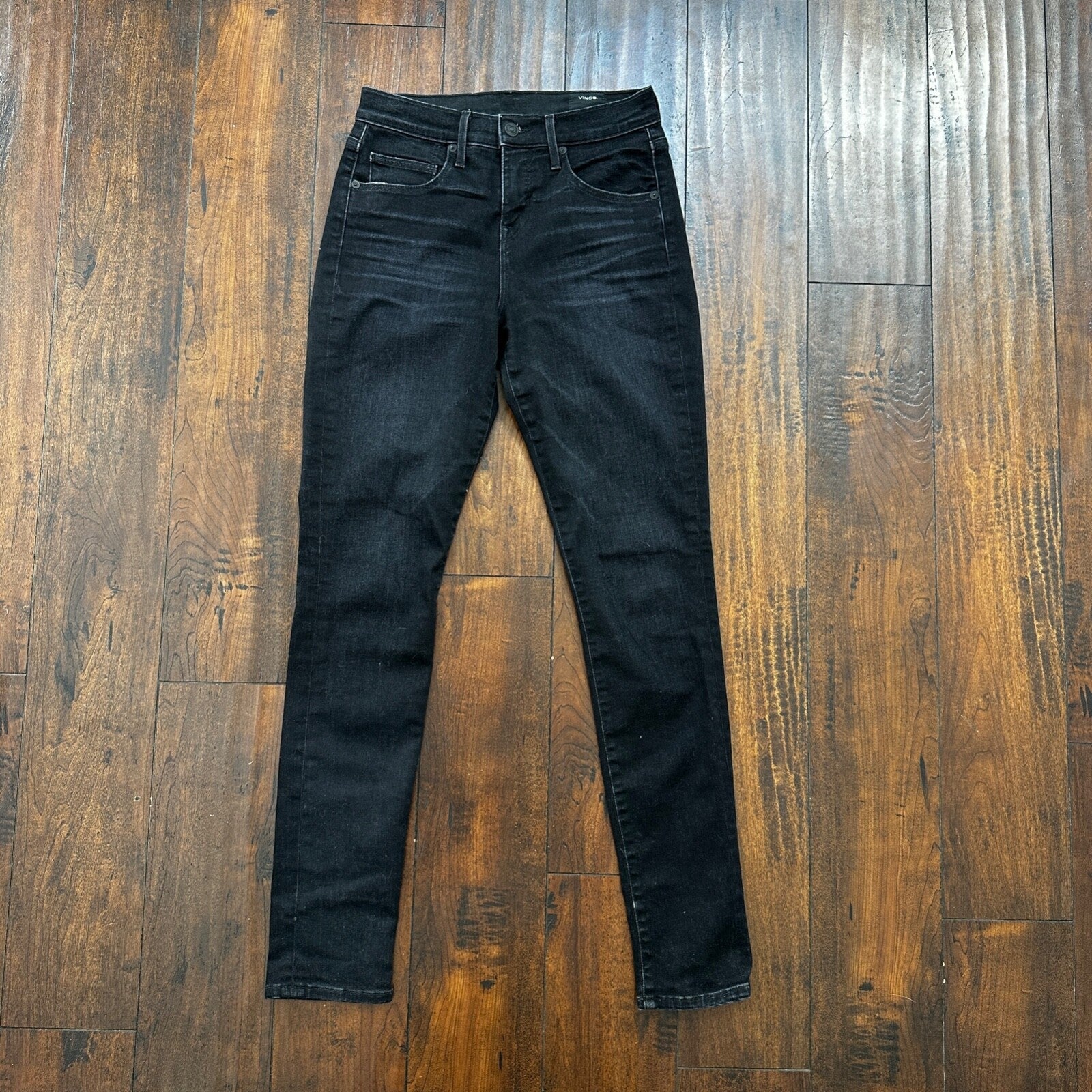 Vince Womens Skinny Jeans Black 26 Low Rise Dark 26x30 DV279B2925