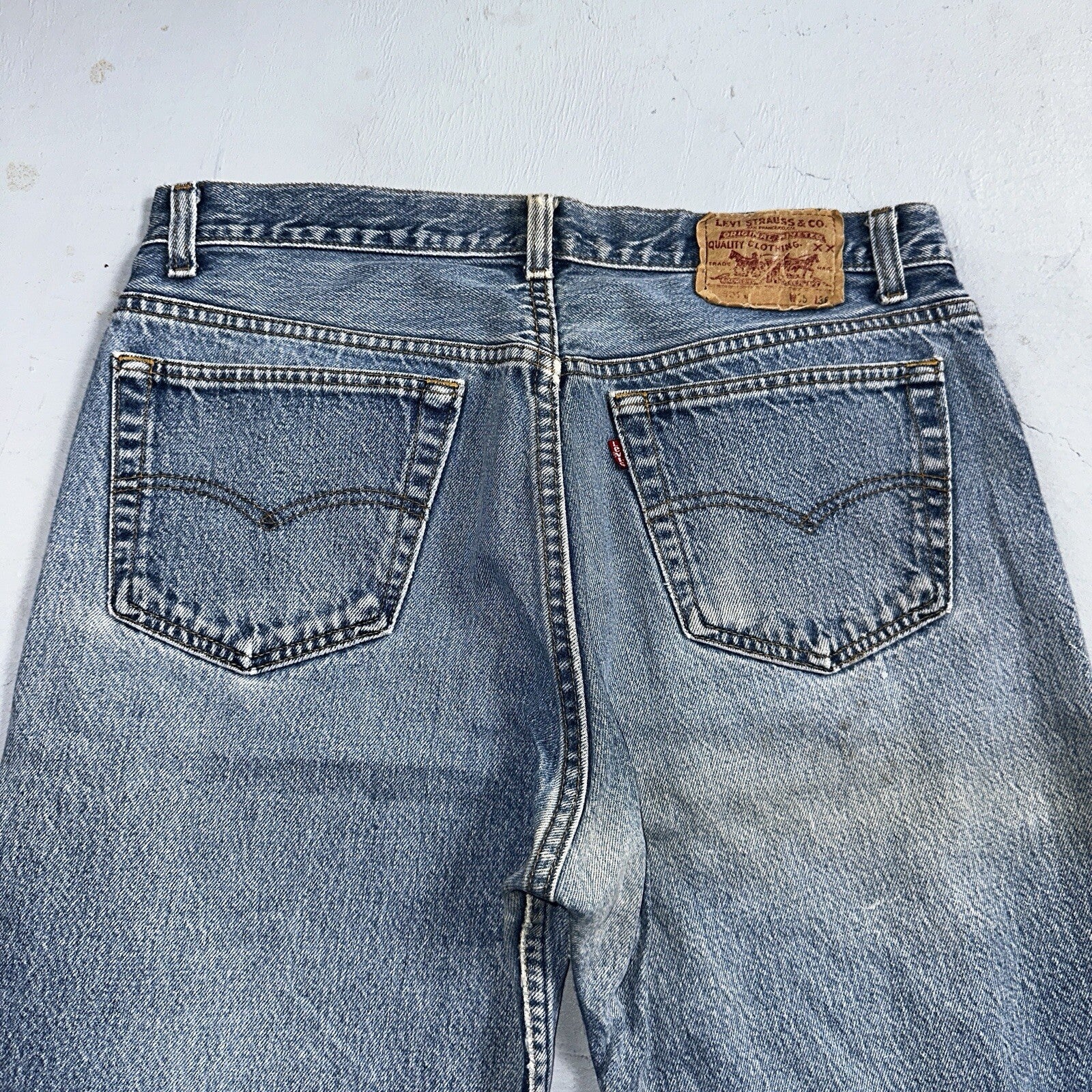 Levis 501 Vintage 90s USA 80s XX Straight Leg Jeans 35x36 Light Wash Act 32x31