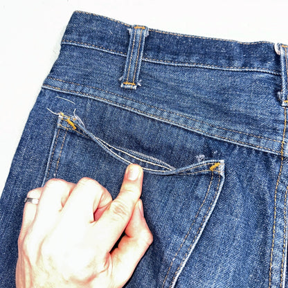 1970s VTG Workwear Denim Jeans Size 30x29 70s Rockabilly 501 High Rise Talon