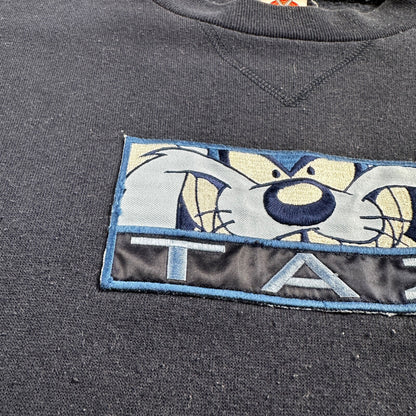 Looney Tunes TAZ 90s USA Sweatshirt VTG Crewneck XL Navy Cartoon Bugs Bunny