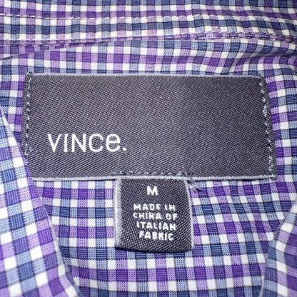 Vince Shirt Mens M Purple Gingham Long Sleeve Button Up Checkerboard