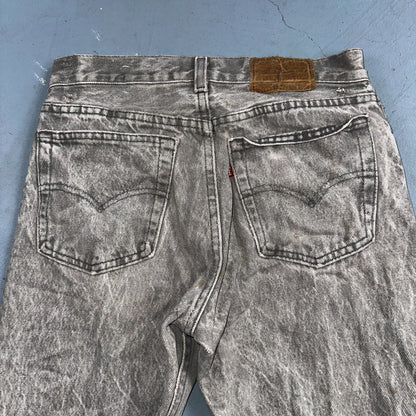 Levis 501 Vintage 80s USA XX Straight Leg Jeans Gray Acid Wash 27x32 Act 26x31