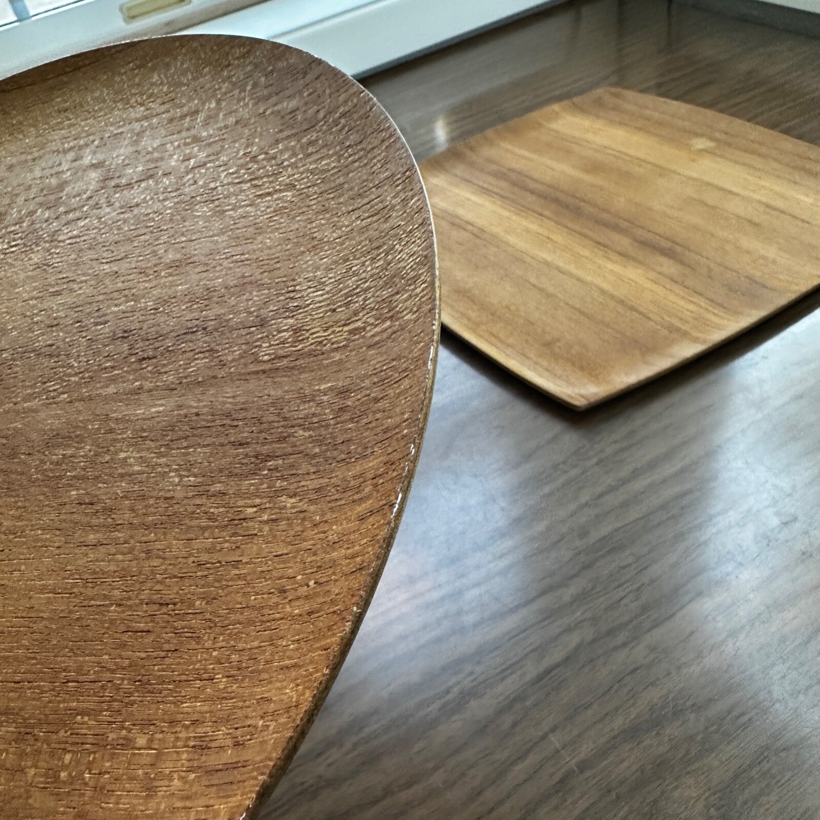 Shigemichi Aomine Teak Tray Plate Japan MCM Eames Nelson Round And Square Lot 2