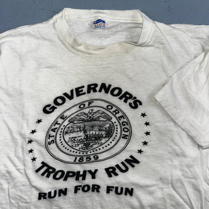 Oregon Champion XL Governors Trophy Run VTG T Shirt 1980s Blue Bar Single Stitch