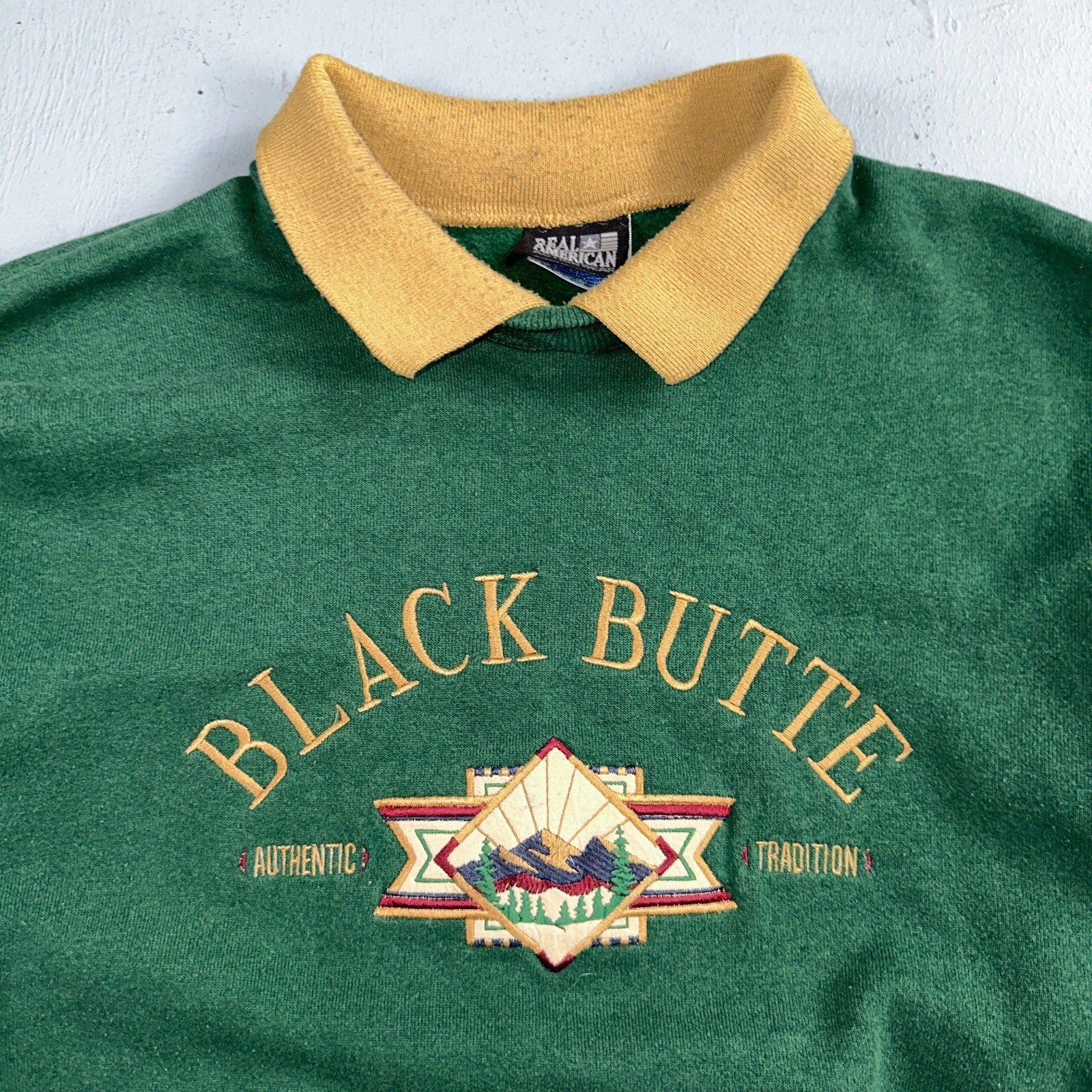 Vintage 90s Black Butte Sweatshirt Sz XL Real American Hanes Collared Oregon PDX