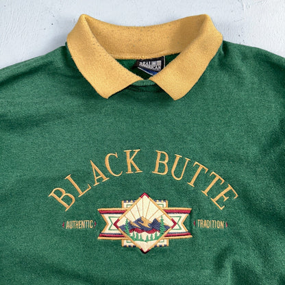 Vintage 90s Black Butte Sweatshirt Sz XL Real American Hanes Collared Oregon PDX