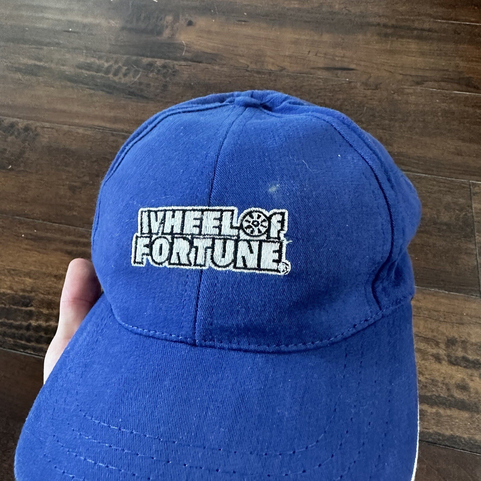 Vintage Wheel of Fortune blue adjustable game show hat cap snapback USA 90s Y2K