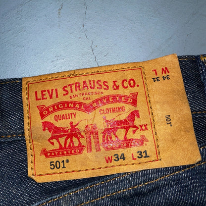 Levis 501 Y2K XX Straight Leg Jeans Blue VTG Dark Wash 34x31 Act 35x30