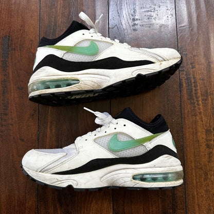 Nike Sneakers Womens 8.5 White Green Air Max 93 Dusty Cactus Athletic 307167-100