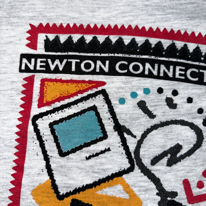 Newton Connection Computer PC VTG T Shirt 90s Hanes Beefy Grey Rare Graphic